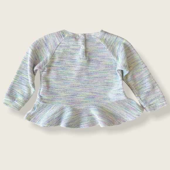 Joe Fresh 18-24M Sweet Heart Melange Knit Sweatshirt Peplum Top - Picture 2 of 5